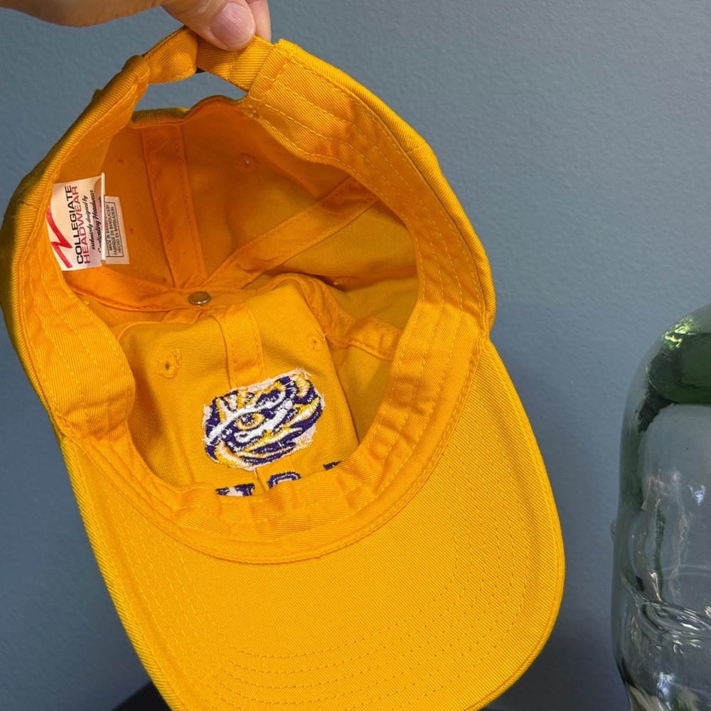 LSU Tigers Yellow Embroidered Dad Hat Adjustable Baseball Cap Mens NCAA Purple - Picture 12 of 13